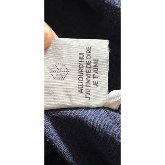 HOME CORE Aquae Sweatshirt Blue Cotton Red Stripe Size Small - Picture 11 of 13